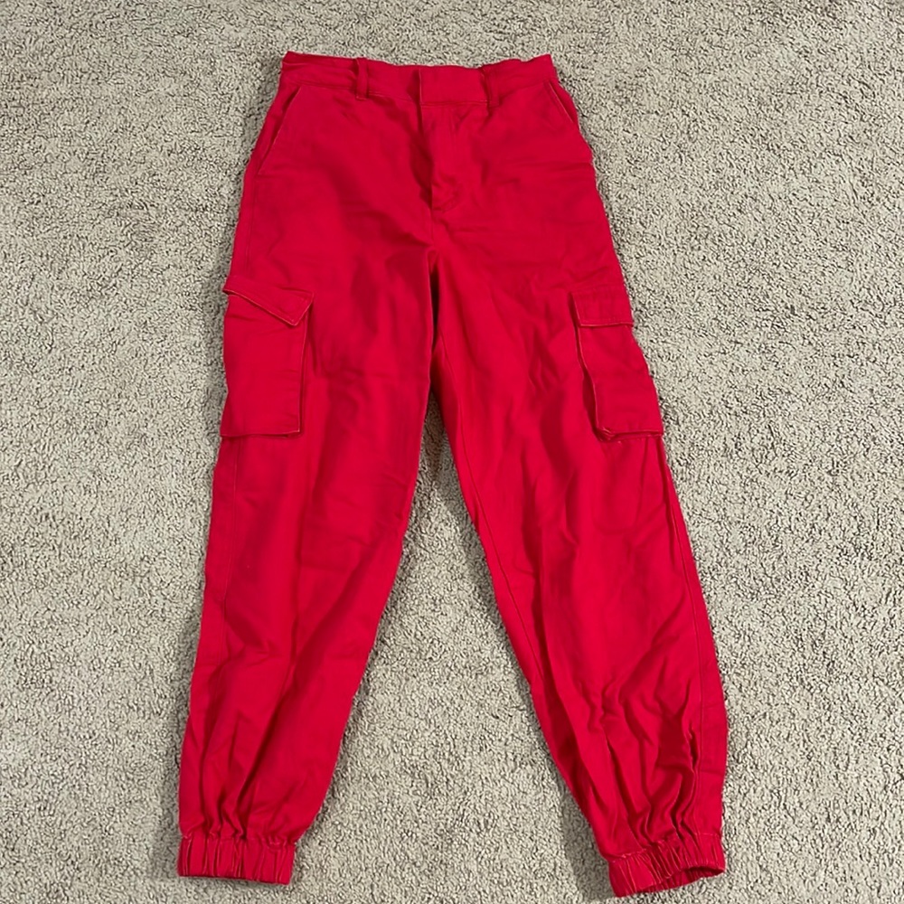 Forever 21 Red Cargo Pants